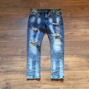 Vintage Y2K Distressed Faded Paint Splattered Amiri Designer Jeans